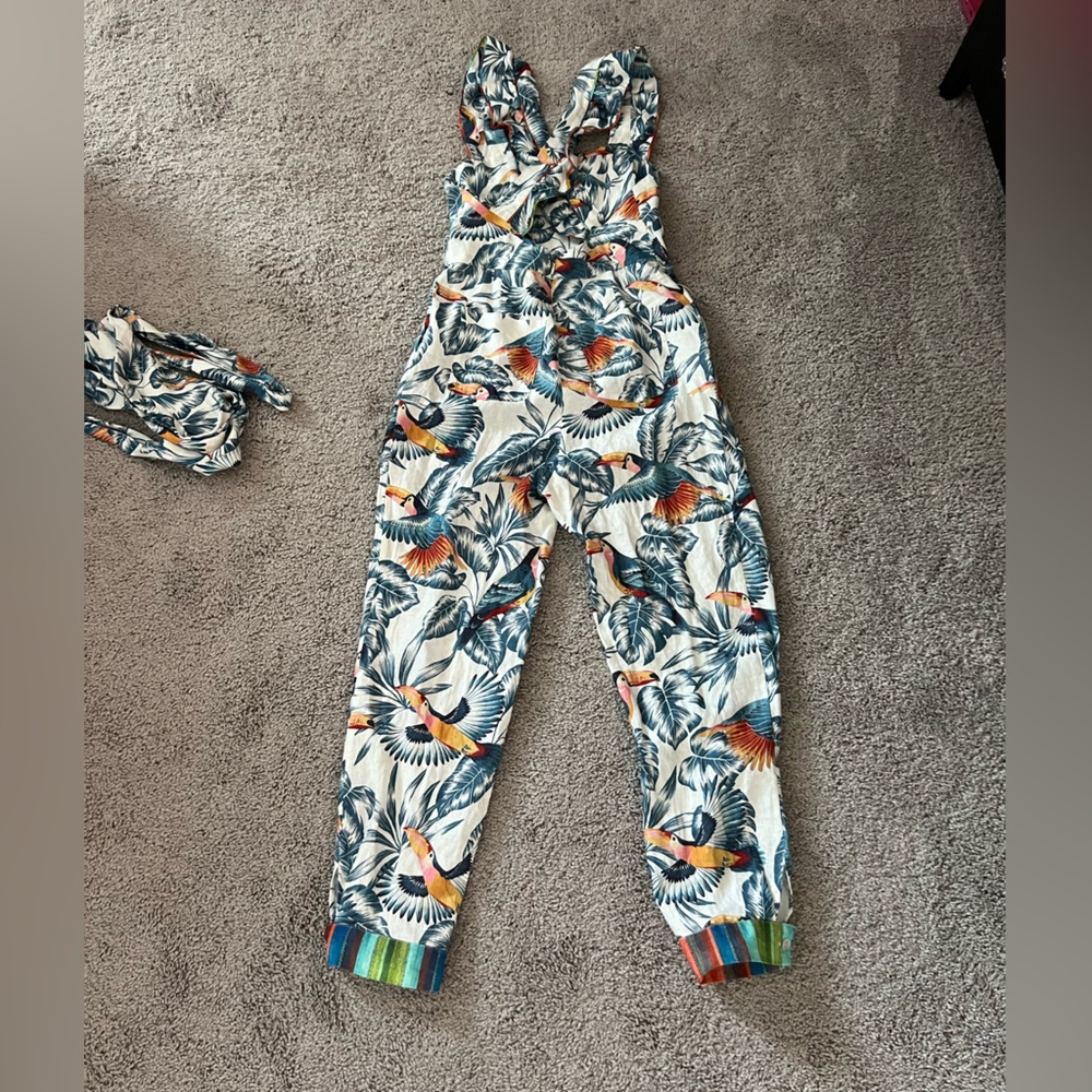 NWT FARM Rio Tropical Toucan Print Jumpsuit Medium 8 - Picture 6 of 10